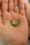 Shop_Do Taara_Green Polki Nosepin _at_Aza_Fashions