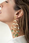 Do Taara_Green Stones Kundan Earrings _at_Aza_Fashions