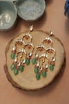 Shop_Do Taara_Green Stones Kundan Earrings _at_Aza_Fashions