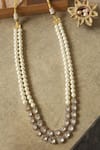 Shop_Do Taara_Gold Plated Polki Layered Necklace _at_Aza_Fashions