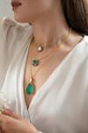 Do Taara_Green Layered Polki Necklace _Online_at_Aza_Fashions