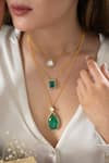 Buy_Do Taara_Green Layered Polki Necklace _at_Aza_Fashions