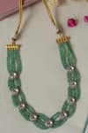 Shop_Do Taara_Green Polki Mint Necklace _at_Aza_Fashions