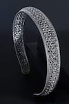 Shop_Mero Jewellery_Silver Floral Hairband _at_Aza_Fashions