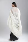 Shop_Anamika Khanna_Ivory Embroidery Open , Square Contrast Cape And Pant Set _at_Aza_Fashions