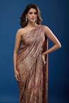 Buy_Tarun Tahiliani_Multi Color One Shoulder Floral Pattern Dress _Online_at_Aza_Fashions