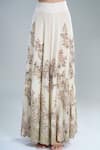 Anamika Khanna_Ivory Beads, Embroidery Round Neck Short Kurta Gharara Set _at_Aza_Fashions