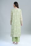 Anamika Khanna_Green Embroidery Round Neck Floral Kurta Set _Online_at_Aza_Fashions