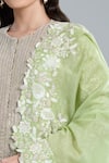 Anamika Khanna_Green Embroidery Round Neck Floral Kurta Set _at_Aza_Fashions