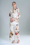 Shop_Anamika Khanna_Ivory Floral Blazer And Pant Set _Online_at_Aza_Fashions