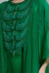 Buy_Anamika Khanna_Emerald Green Embroidery Open , Crew Cape Pant Set _Online_at_Aza_Fashions