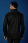Shop_Rohit Bal_Black Poplin Embroidery Placed Parrots Shirt _at_Aza_Fashions
