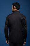 Shop_Rohit Bal_Black Poplin Embroidery Placed Parrot Shirt _at_Aza_Fashions