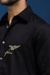 Buy_Rohit Bal_Black Poplin Embroidery Birds Paradise Shirt _Online_at_Aza_Fashions