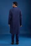 Shop_Rohit Bal_Blue Chanderi Embroidery Floral Kurta Set _at_Aza_Fashions