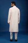 Shop_Rohit Bal_Peach Chanderi Embroidery Floral Botanic Kurta Set _at_Aza_Fashions