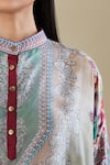 Rajdeep Ranawat_Multi Color Embroidery Mandarin Collar Printed Kaftan Shirt Tunic _at_Aza_Fashions