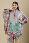 Buy_Rajdeep Ranawat_Multi Color Embroidery Mandarin Collar Printed Kaftan Shirt Tunic 