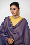 Shop_KAJAL AGRAWAL_Yellow Tissue, Handloom Cotton Embroidery, The Lovers Handwoven Anarkali Set _Online_at_Aza_Fashions