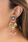 Buy_Do Taara_Multi Color Pearls Multicolored Kundan Earrings _Online_at_Aza_Fashions