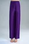 Buy_Anamika Khanna_Purple Embroidery Round Neck Floral Kurta Set 