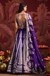 Lashkaraa_Purple Brocade Sequins, Zari V-neck Embroidered Lehenga Set _Online_at_Aza_Fashions