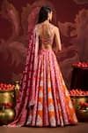 Lashkaraa_Orange Brocade Sequins, Zari, Beads Sweetheart Neck Embroidered Lehenga Set _Online_at_Aza_Fashions
