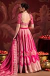 Lashkaraa_Pink Brocade, Tissue Sequins, Zari, Beads Sweetheart Embroidered Lehenga Set _Online_at_Aza_Fashions