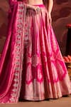 Lashkaraa_Pink Brocade, Tissue Sequins, Zari, Beads Sweetheart Embroidered Lehenga Set _at_Aza_Fashions
