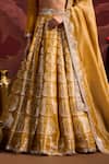 Buy_Lashkaraa_Yellow Brocade, Viscose, Silk, Tissue Sequins, Zari Embroidered Lehenga Set _Online_at_Aza_Fashions