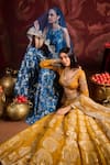 Lashkaraa_Yellow Brocade, Viscose, Silk, Tissue Sequins, Zari Embroidered Lehenga Set _at_Aza_Fashions