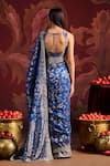 Lashkaraa_Blue Viscose, Brocade Sequins, Zari Sweetheart Embroidered Saree With Blouse _Online_at_Aza_Fashions