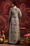Lashkaraa_Black Brocade, Silk Sequins, Zari Round Neck Jacket Sharara Set _Online_at_Aza_Fashions