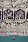 Buy_Samyukta Singhania_Purple Embroidery, Zari V-neck Woven Banarasi Saree With Blouse 