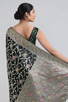 Samyukta Singhania_Green Zari Scoop Neck Dark Woven Banarasi Saree With Blouse _at_Aza_Fashions