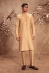 Buy_Label Niti Bothra_Ivory Chanderi Silk Applique Nazakat Yoke Kurta Set _at_Aza_Fashions