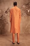 Shop_Label Niti Bothra_Orange Chanderi Silk Mirrors Nazakat Abstract Embroidered Kurta Set _at_Aza_Fashions