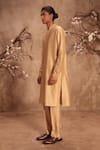 Shop_Label Niti Bothra_Ivory Silk, Mirrors, Nazakat Embroidered Collar Kurta Set _at_Aza_Fashions