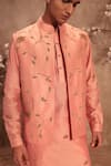 Buy_Label Niti Bothra_Pink Chanderi Silk Zari, Gota Patti Nazakat Lotus Jaal Embroidered Bundi _Online_at_Aza_Fashions