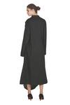 Shop_Samant Chauhan_Black Linen V-neck Dark Draft Dress _at_Aza_Fashions