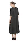 Shop_Samant Chauhan_Black Linen Round Neck Mono Muse Dress _at_Aza_Fashions