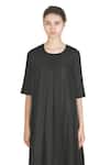 Buy_Samant Chauhan_Black Linen Round Neck Mono Muse Dress _Online_at_Aza_Fashions