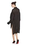 Shop_Samant Chauhan_Black Cotton, Viscose Collared Ease Dress _at_Aza_Fashions
