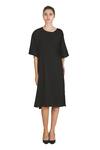 Buy_Samant Chauhan_Black Linen Round Neck Midnight Minimal Dress _at_Aza_Fashions