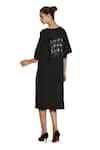 Shop_Samant Chauhan_Black Linen Round Neck Midnight Minimal Dress _at_Aza_Fashions