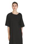 Shop_Samant Chauhan_Black Linen Round Neck Midnight Minimal Dress _Online_at_Aza_Fashions
