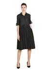 Buy_Samant Chauhan_Black Cotton, Viscose Collared Soft Shadow Dress _at_Aza_Fashions