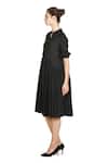 Samant Chauhan_Black Cotton, Viscose Collared Soft Shadow Dress _Online_at_Aza_Fashions