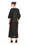 Shop_Samant Chauhan_Black Cotton V-neck Noir Thread Dress _at_Aza_Fashions
