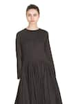 Buy_Samant Chauhan_Black Cotton Round Neck Bare Dress _Online_at_Aza_Fashions